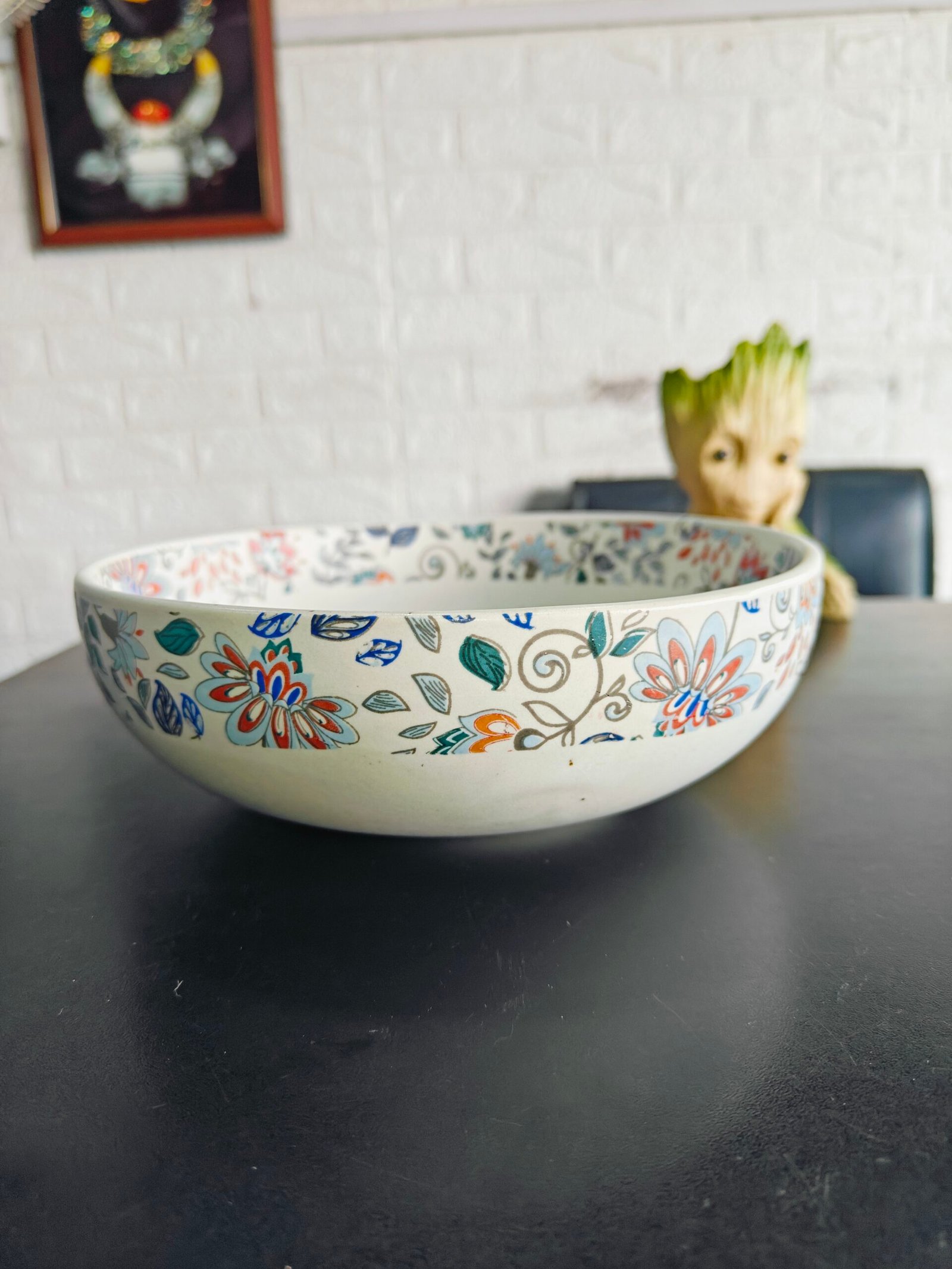 Ceramic Serving Bowl : White Floral