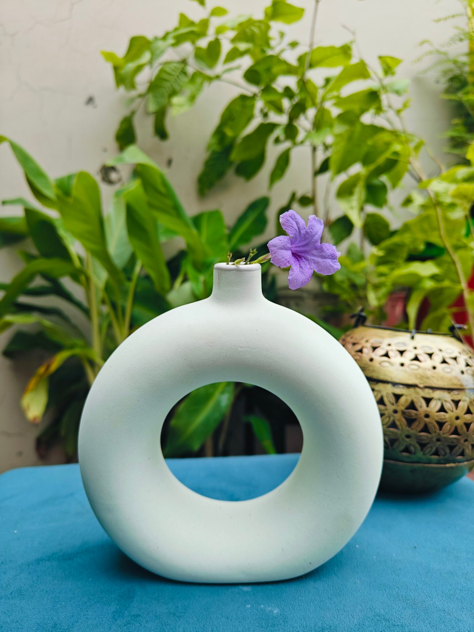 Light Green Ceramic Donut Vase
