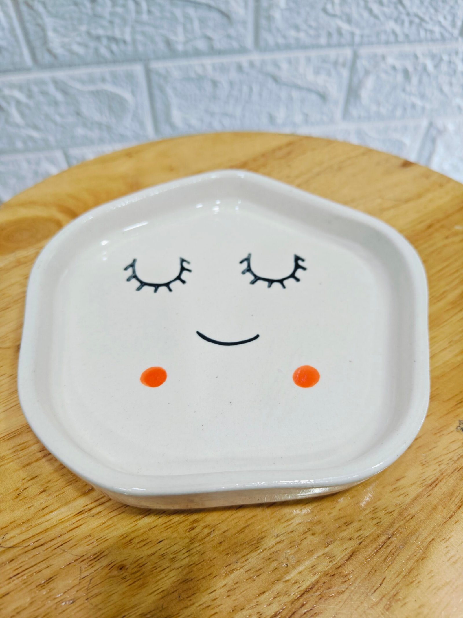 Ceramic Mug with Saucer: Smiley print(200ml) - Image 3