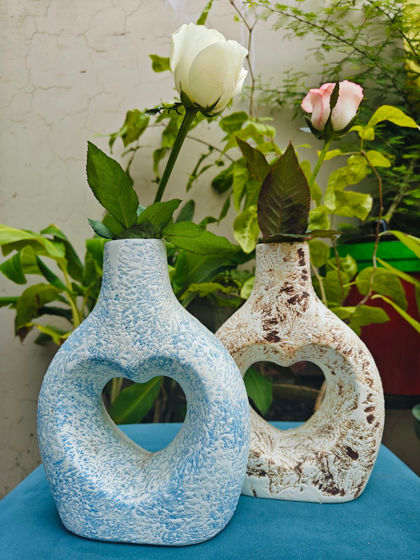 Ceramic Heart Vase Set : set of 2