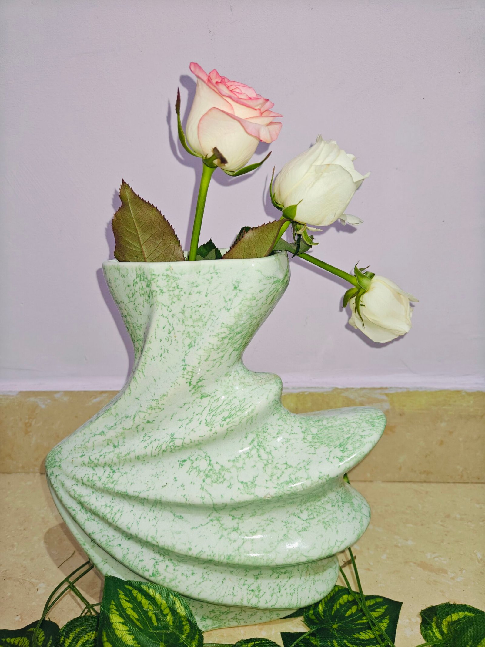 Ceramic Vase :Glossy Green (10")