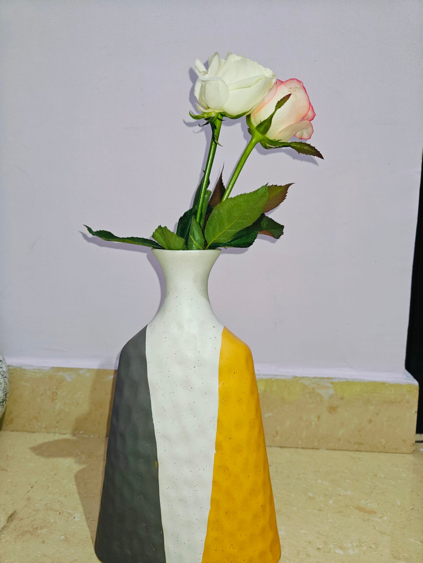 Ceramic Vase Tall : Tri Tone (11")