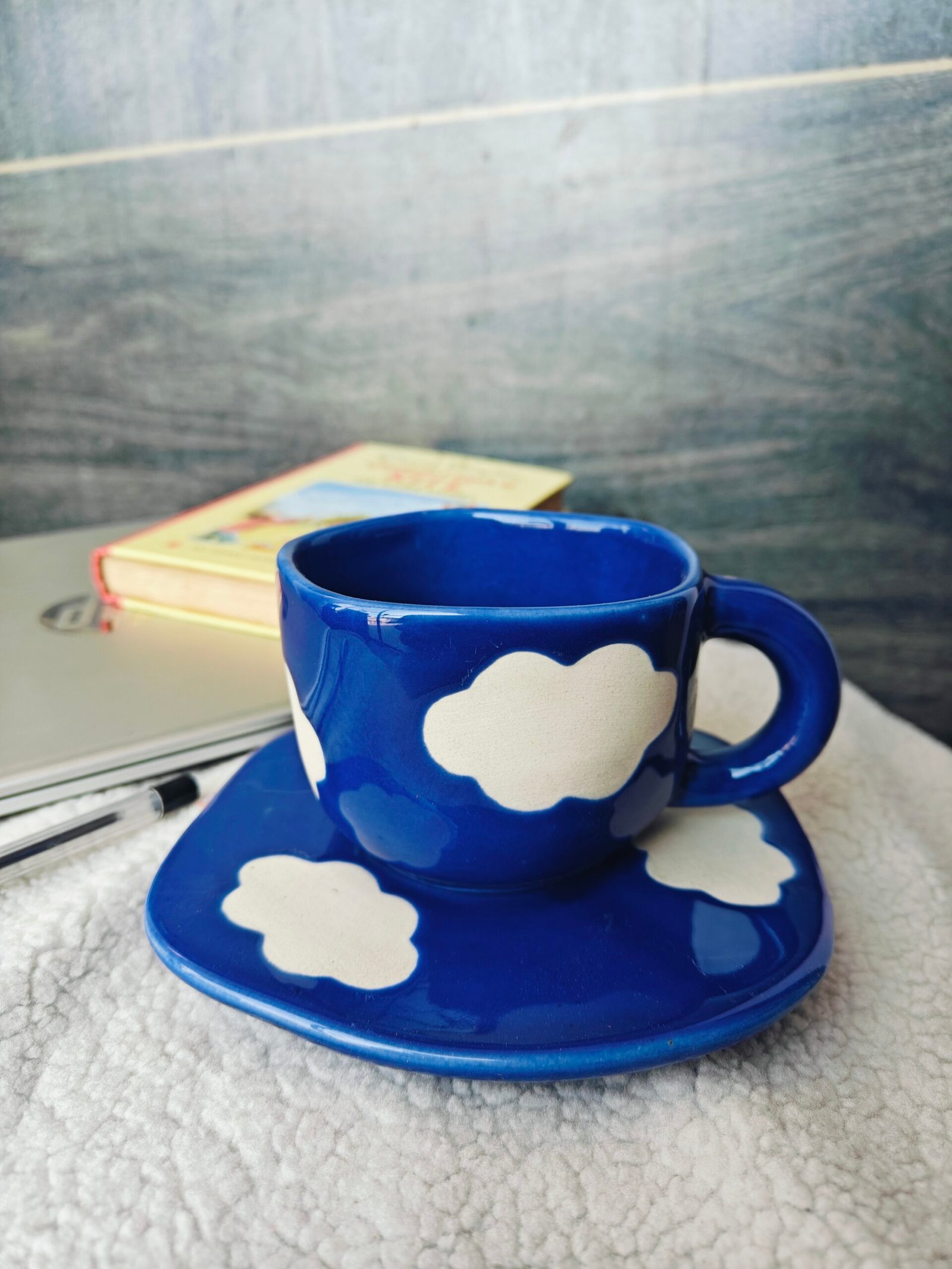 Blue Coffee mug with Cloud