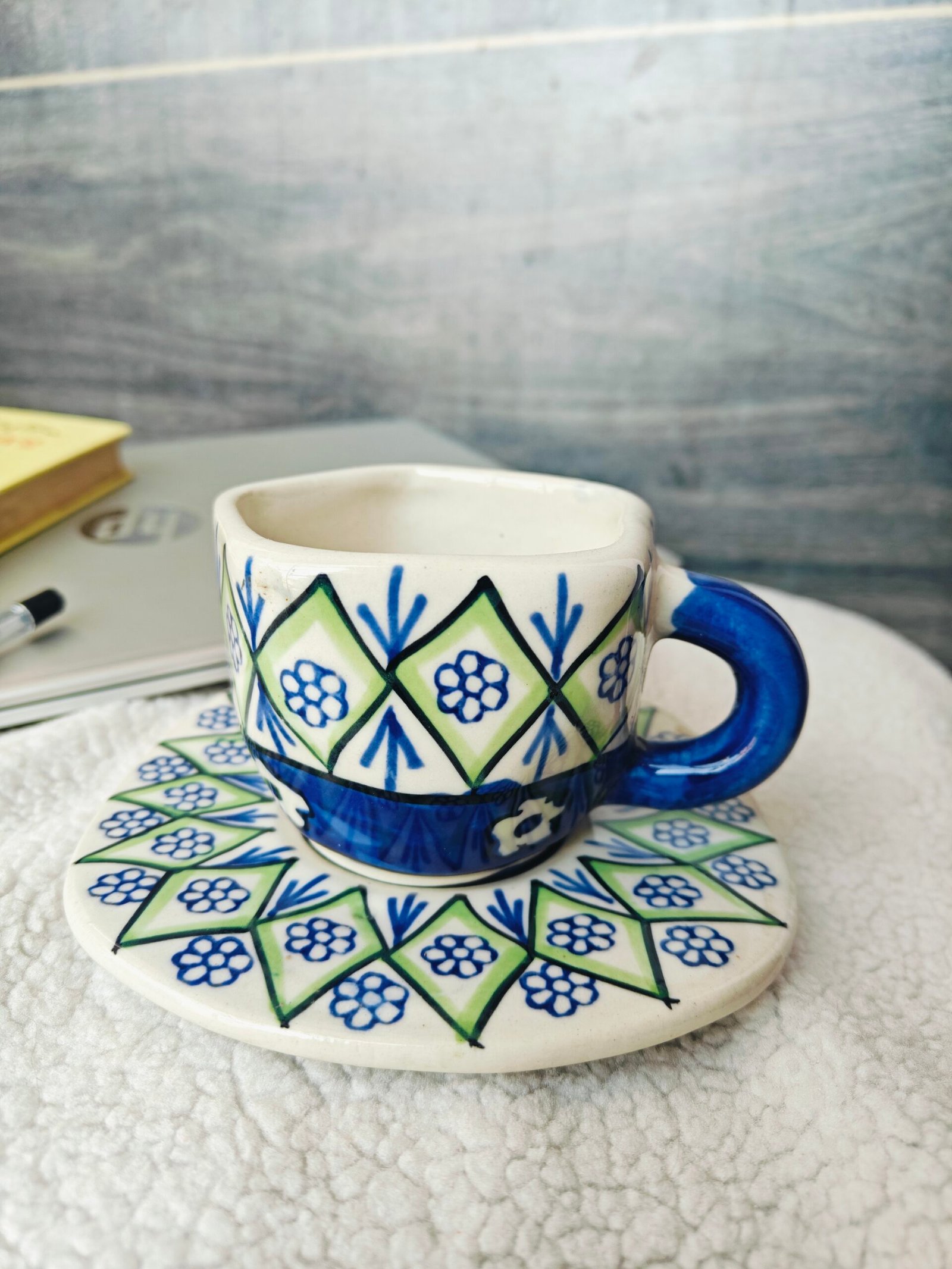 Elegant Ceramic Mug with Saucer