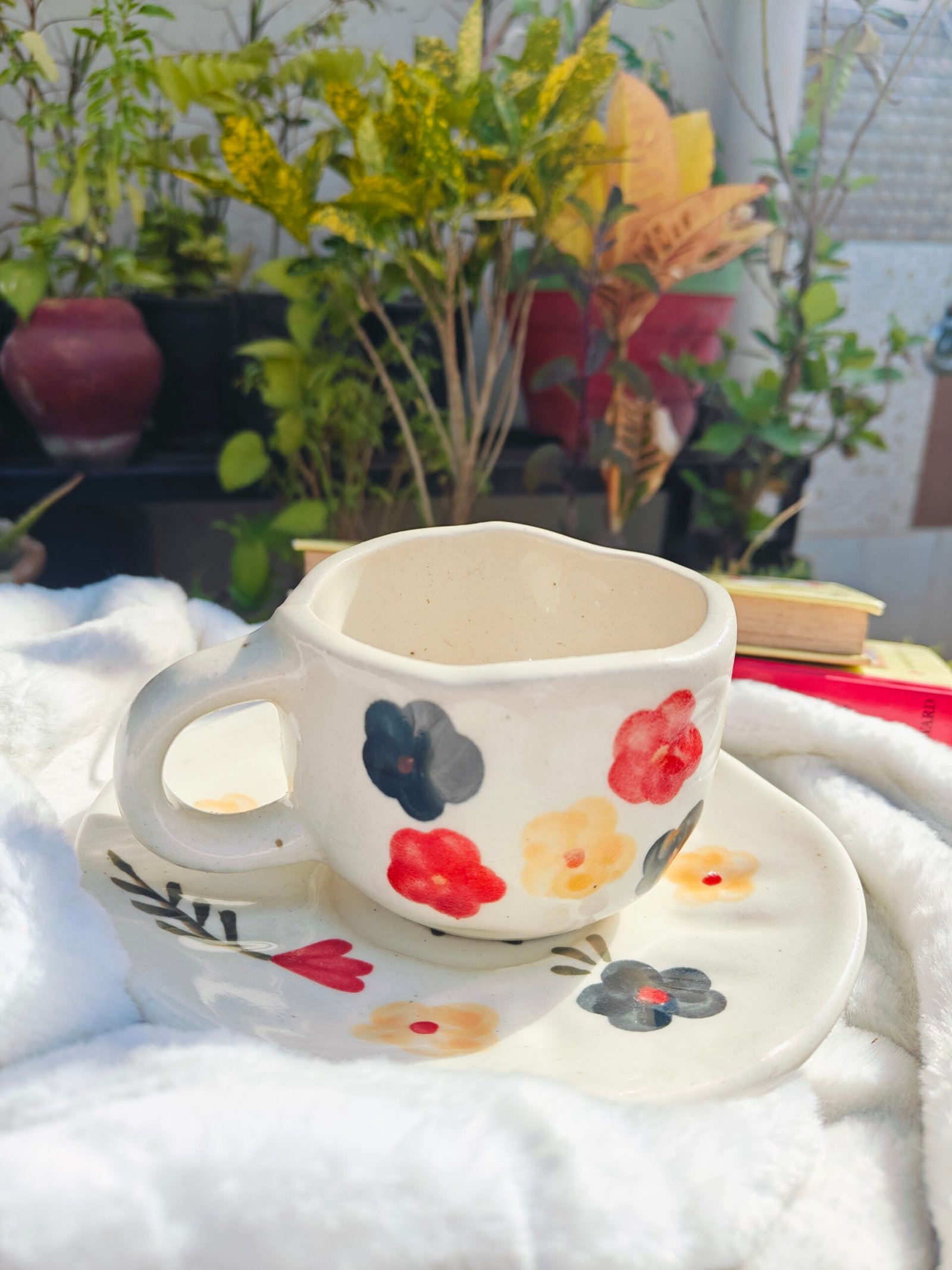 Ceramic Mug with Vibrant Floral Design