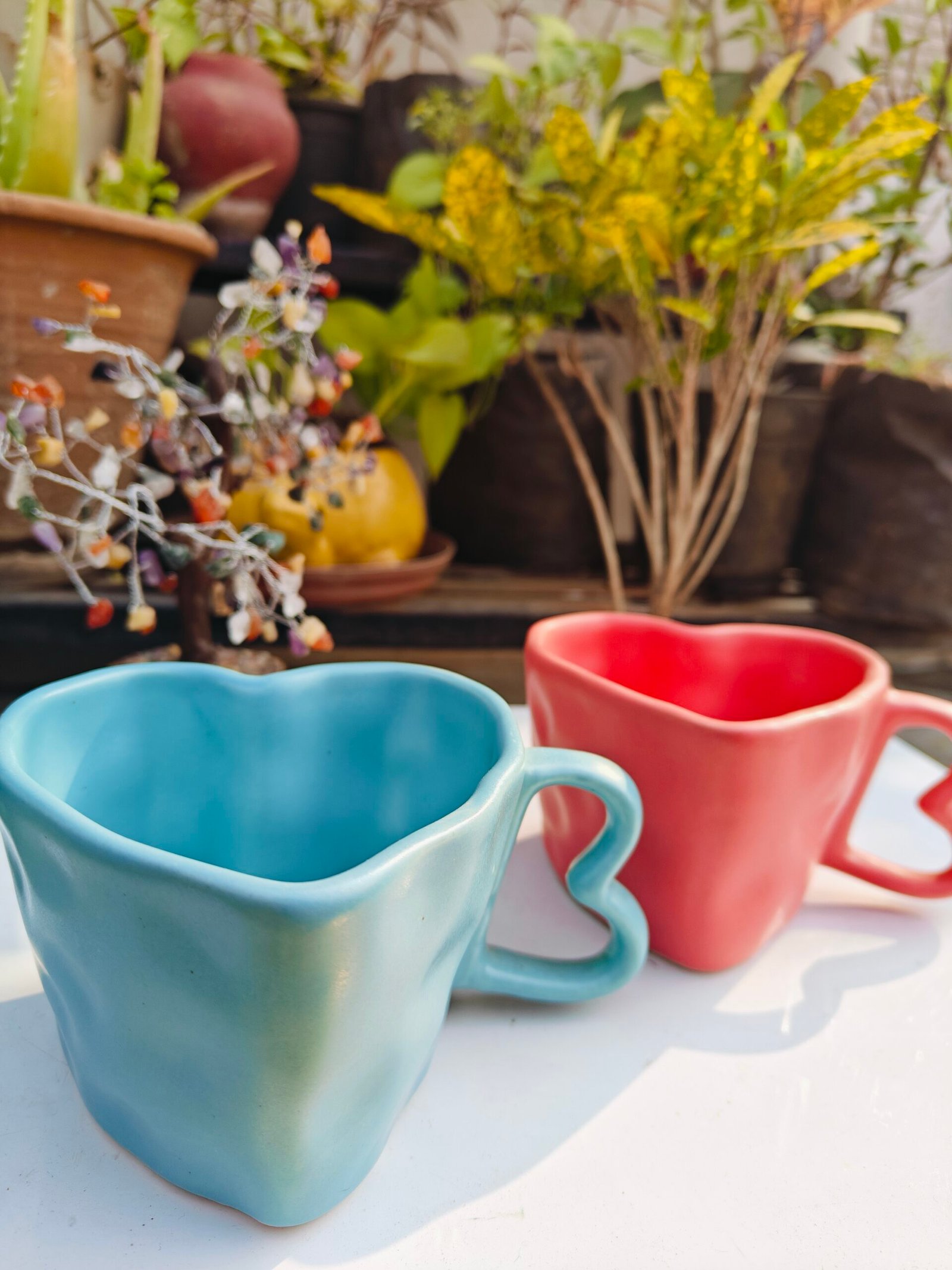 Heart-Shaped Ceramic Mug - Set of 2