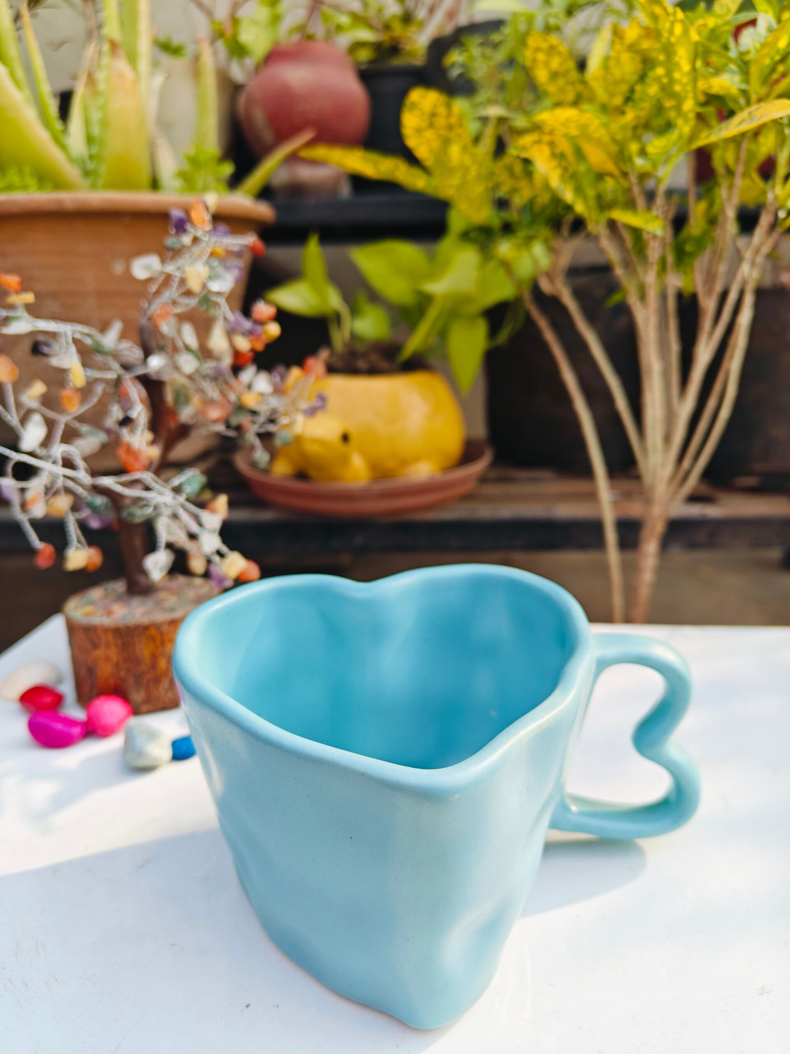 Blue Heart Shape coffee Mug