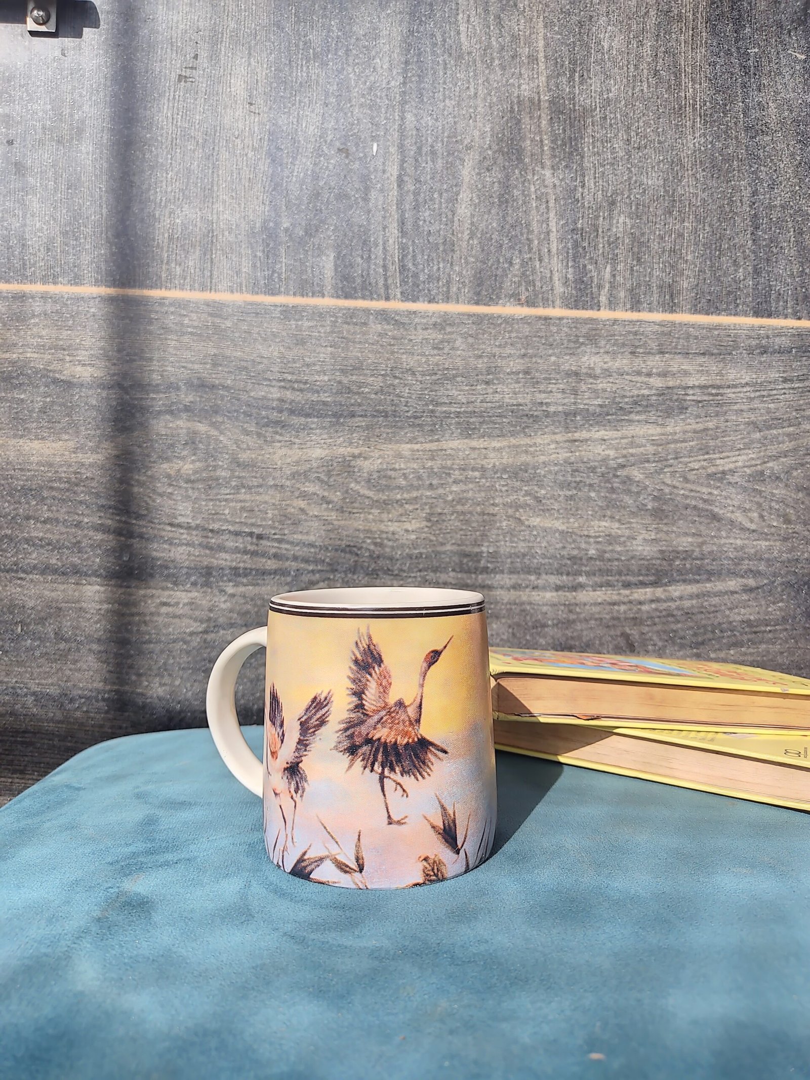 Ceramic Coffee Mug with Crane Handprint (300ml)